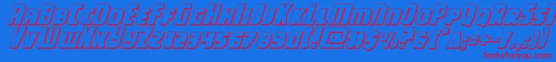 campjustice3dital Font – Red Fonts on Blue Background