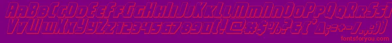 campjustice3dital Font – Red Fonts on Purple Background