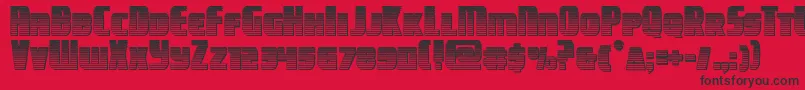 Czcionka campjusticechrome – czarne czcionki na czerwonym tle