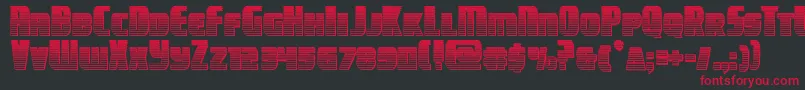 campjusticechrome-Schriftart – Rote Schriften auf schwarzem Hintergrund
