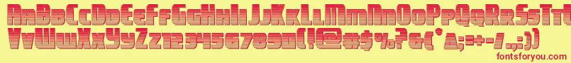 Czcionka campjusticechrome – czerwone czcionki na żółtym tle