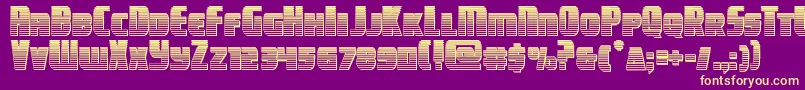 campjusticechrome Font – Yellow Fonts on Purple Background