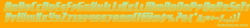 Шрифт campjusticechromeital – зелёные шрифты на оранжевом фоне