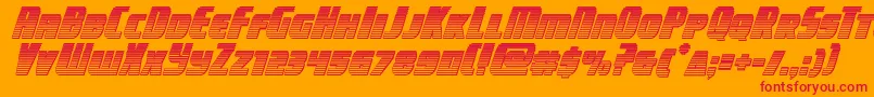 campjusticechromeital Font – Red Fonts on Orange Background