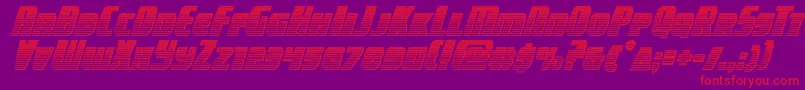 campjusticechromeital Font – Red Fonts on Purple Background