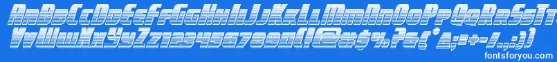 campjusticechromeital Font – White Fonts on Blue Background