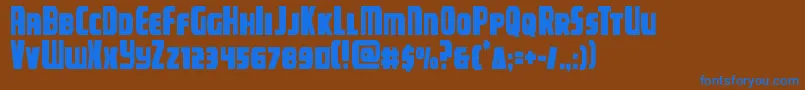 campjusticecond Font – Blue Fonts on Brown Background