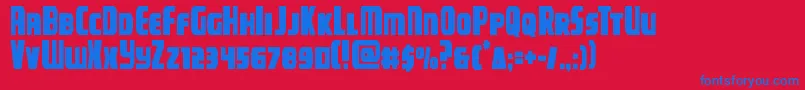 campjusticecond Font – Blue Fonts on Red Background