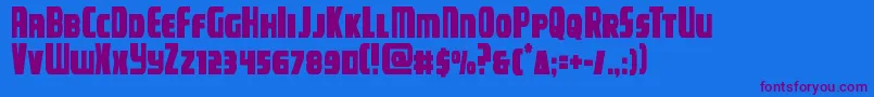 campjusticecond Font – Purple Fonts on Blue Background