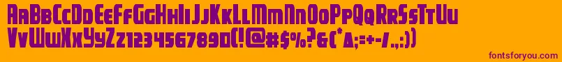 campjusticecond Font – Purple Fonts on Orange Background