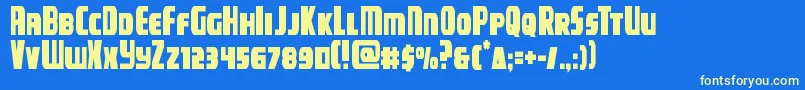 campjusticecond Font – Yellow Fonts on Blue Background