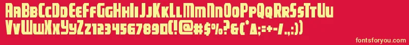 campjusticecond Font – Yellow Fonts on Red Background