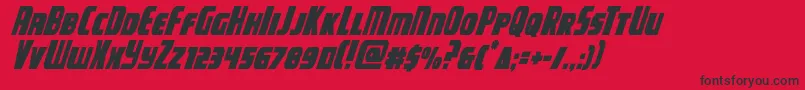 campjusticecondital Font – Black Fonts on Red Background