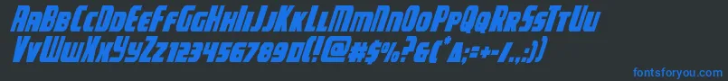 campjusticecondital Font – Blue Fonts on Black Background