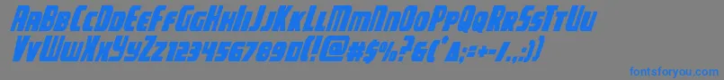 campjusticecondital Font – Blue Fonts on Gray Background