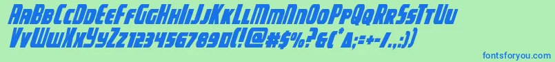 campjusticecondital Font – Blue Fonts on Green Background