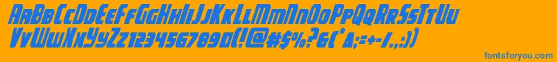 campjusticecondital Font – Blue Fonts on Orange Background