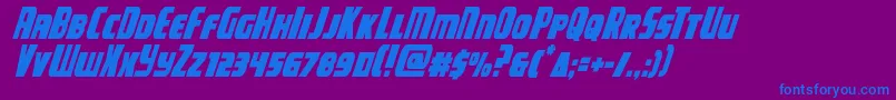 campjusticecondital Font – Blue Fonts on Purple Background