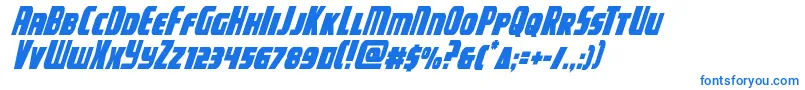 campjusticecondital Font – Blue Fonts on White Background