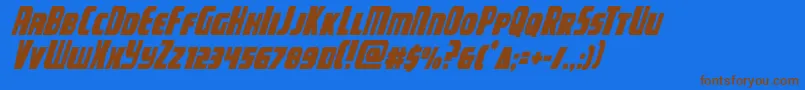 campjusticecondital Font – Brown Fonts on Blue Background