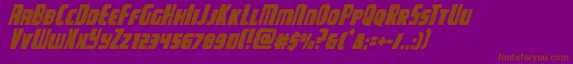 campjusticecondital Font – Brown Fonts on Purple Background