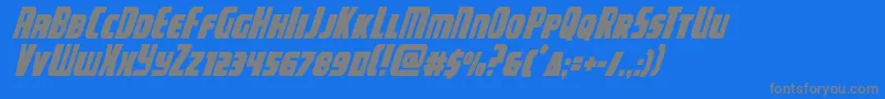 campjusticecondital Font – Gray Fonts on Blue Background