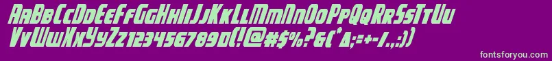 campjusticecondital Font – Green Fonts on Purple Background