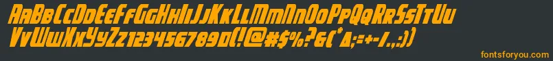 campjusticecondital Font – Orange Fonts on Black Background