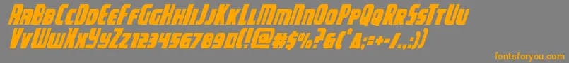 campjusticecondital Font – Orange Fonts on Gray Background