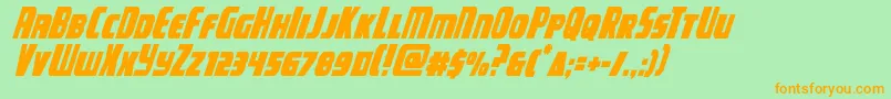 campjusticecondital Font – Orange Fonts on Green Background