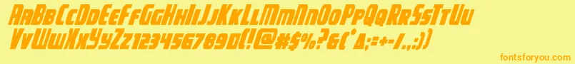 campjusticecondital Font – Orange Fonts on Yellow Background