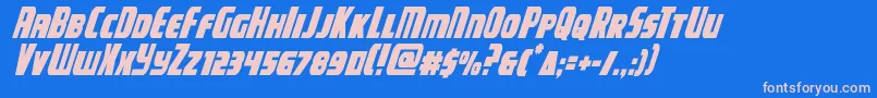 campjusticecondital Font – Pink Fonts on Blue Background