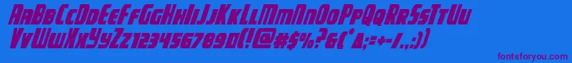 campjusticecondital Font – Purple Fonts on Blue Background