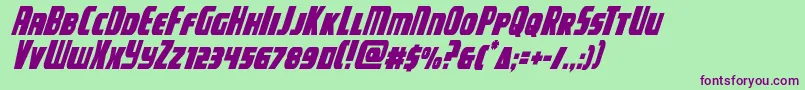 campjusticecondital Font – Purple Fonts on Green Background