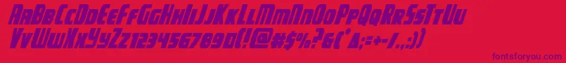 campjusticecondital Font – Purple Fonts on Red Background