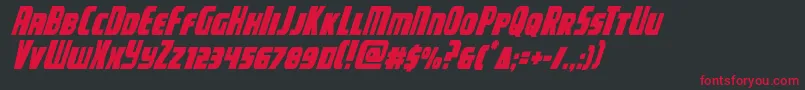 campjusticecondital Font – Red Fonts on Black Background