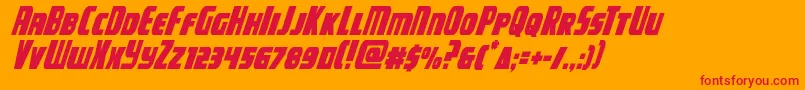 campjusticecondital Font – Red Fonts on Orange Background