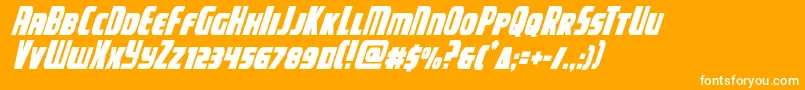 campjusticecondital Font – White Fonts on Orange Background