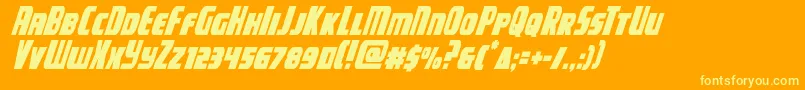 campjusticecondital Font – Yellow Fonts on Orange Background