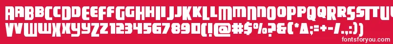 フォントcampjusticedropcase – 赤い背景に白い文字