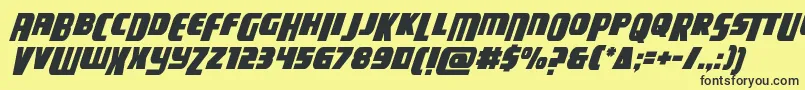 campjusticedropcaseital Font – Black Fonts on Yellow Background