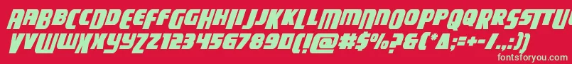 campjusticedropcaseital Font – Green Fonts on Red Background