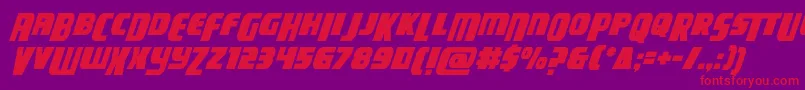 campjusticedropcaseital Font – Red Fonts on Purple Background