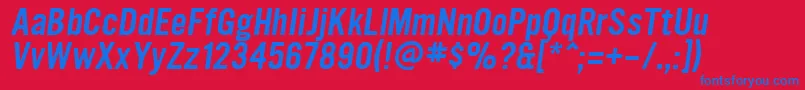 UltramagneticOblique Font – Blue Fonts on Red Background