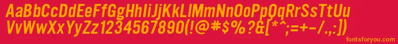 UltramagneticOblique Font – Orange Fonts on Red Background