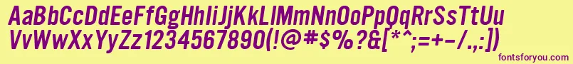 UltramagneticOblique Font – Purple Fonts on Yellow Background