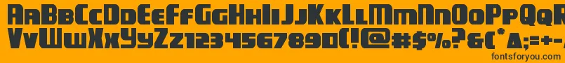 Fonte campjusticeexpand – fontes pretas em um fundo laranja