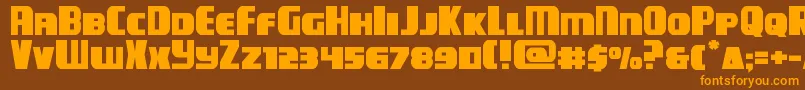 Weitere Informationen zur campjusticeexpand-Schriftart campjusticeexpand-Schriftart – Orangefarbene Schriften auf braunem Hintergrund