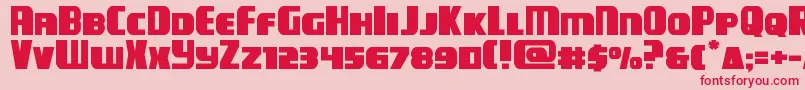 campjusticeexpand-Schriftart – Rote Schriften auf rosa Hintergrund