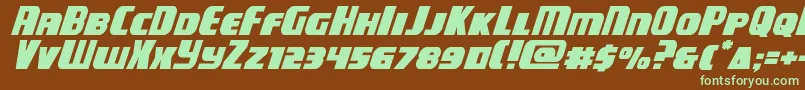 Шрифт campjusticeexpandital – зелёные шрифты на коричневом фоне